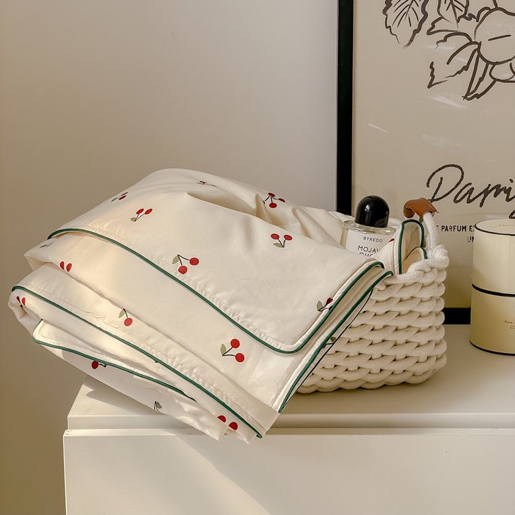 Cherry Summer Quilt Blanket -Throw- Delicors