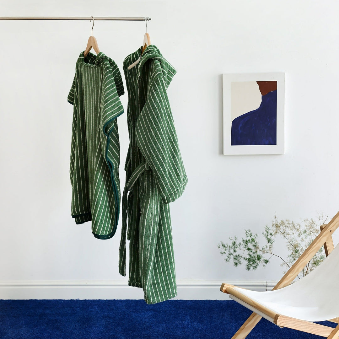 Coastal Striped Bathrobe Unisex Collection -Bathrobe- Delicors