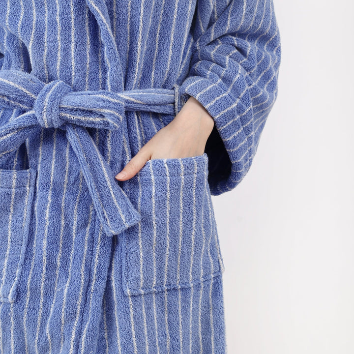 Coastal Striped Bathrobe Unisex Collection -Bathrobe- Delicors