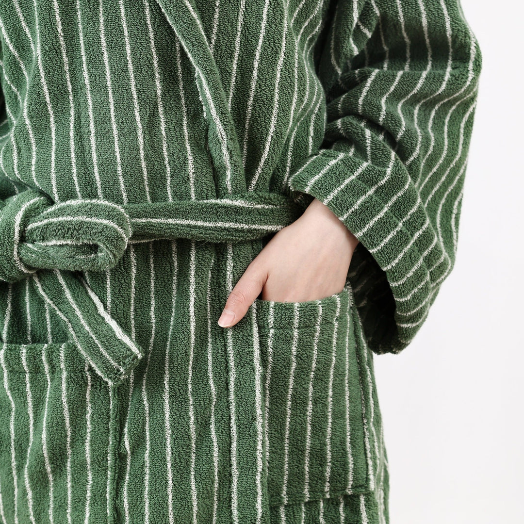 Coastal Striped Bathrobe Unisex Collection -Bathrobe- Delicors