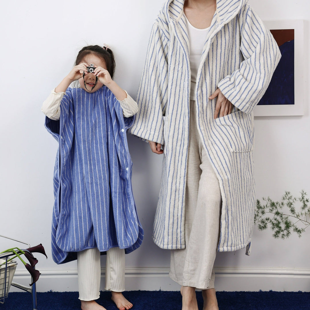Coastal Striped Bathrobe Unisex Collection -Bathrobe- Delicors