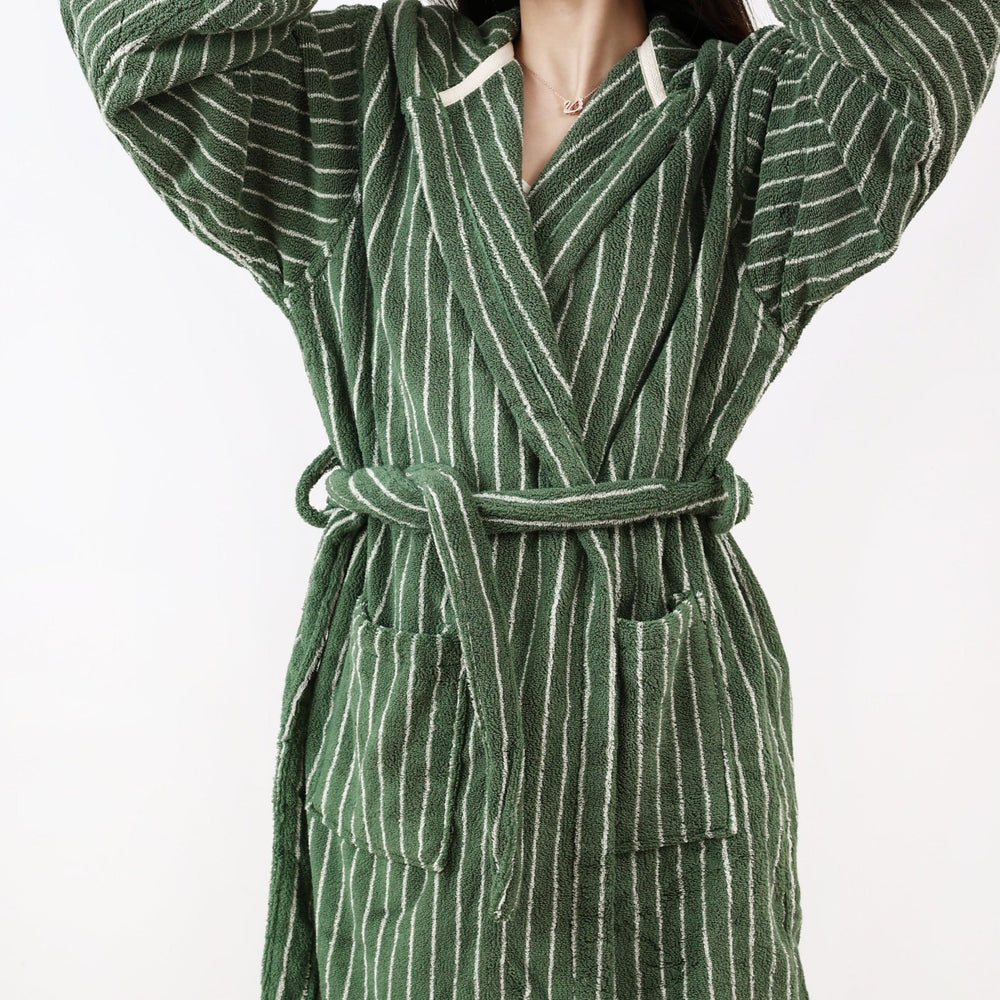 Coastal Striped Bathrobe Unisex Collection -Bathrobe- Delicors
