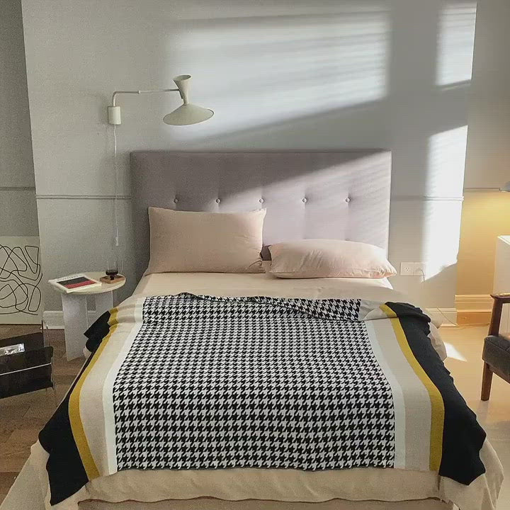 Houndstooth Striped Blanket