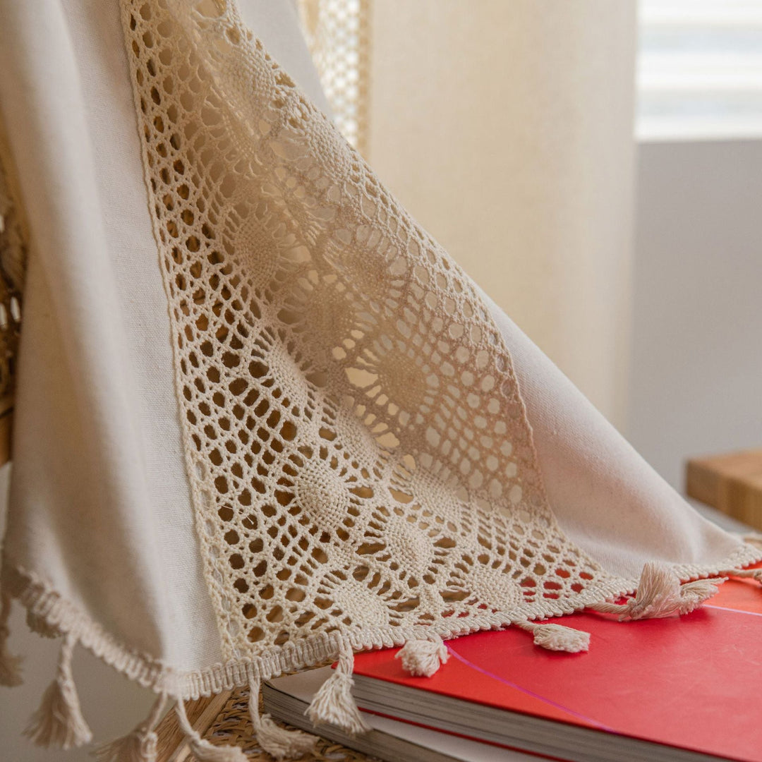 Fiore Di Latte Beige Curtain -- Delicors