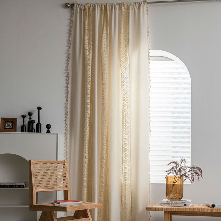 Fiore Di Latte Beige Curtain -- Delicors