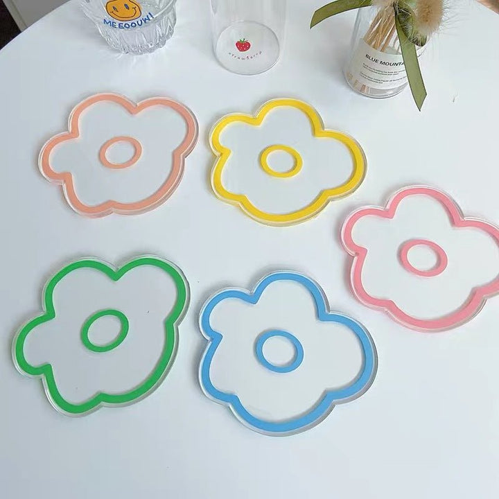 Flower Petal Transparent Acrylic Coasters Collection -- Delicors