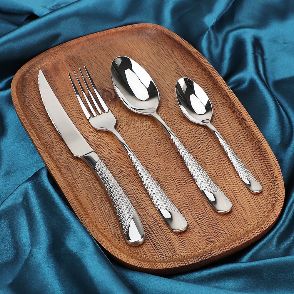 Honeycomb Grooved Stainless Steel Cutlery Set -Cutlery- Delicors