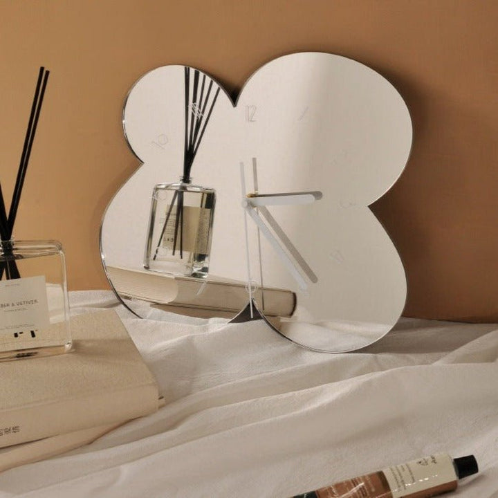 Irregular Flower Acrylic Mirror Clock Collection -- Delicors