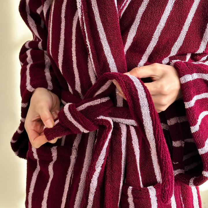 Lisbon Stripe Bathrobe Unisex Collection -- Delicors