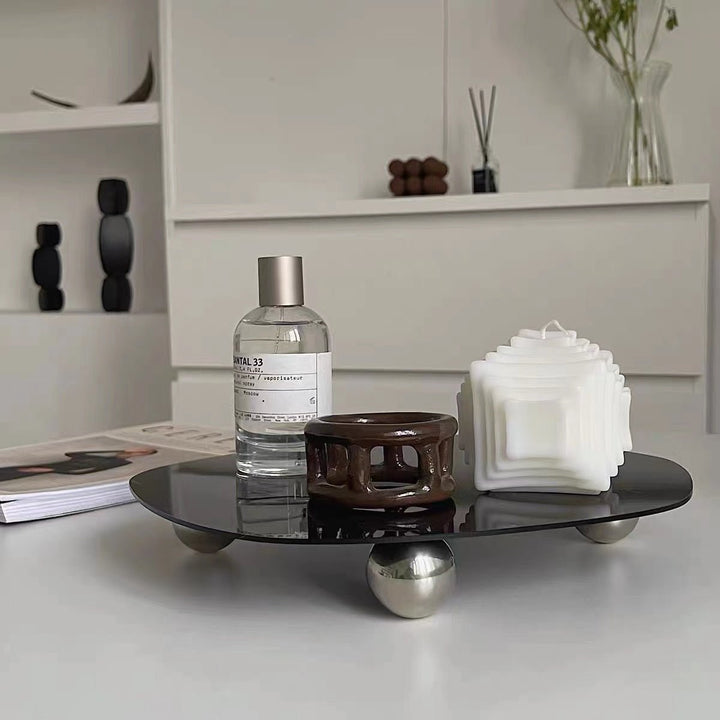 Minimalist Irregular Mirror Elevated Acrylic Tray Collection -- Delicors
