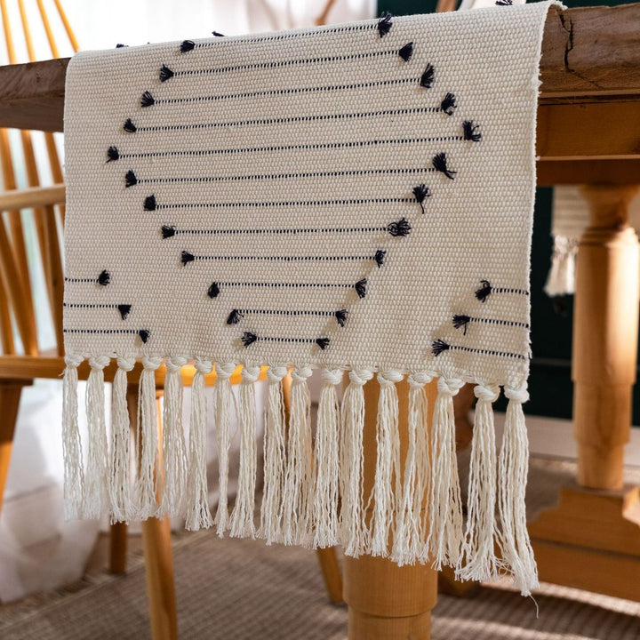 Moroccan Tassel Table Runner Collection -- Delicors