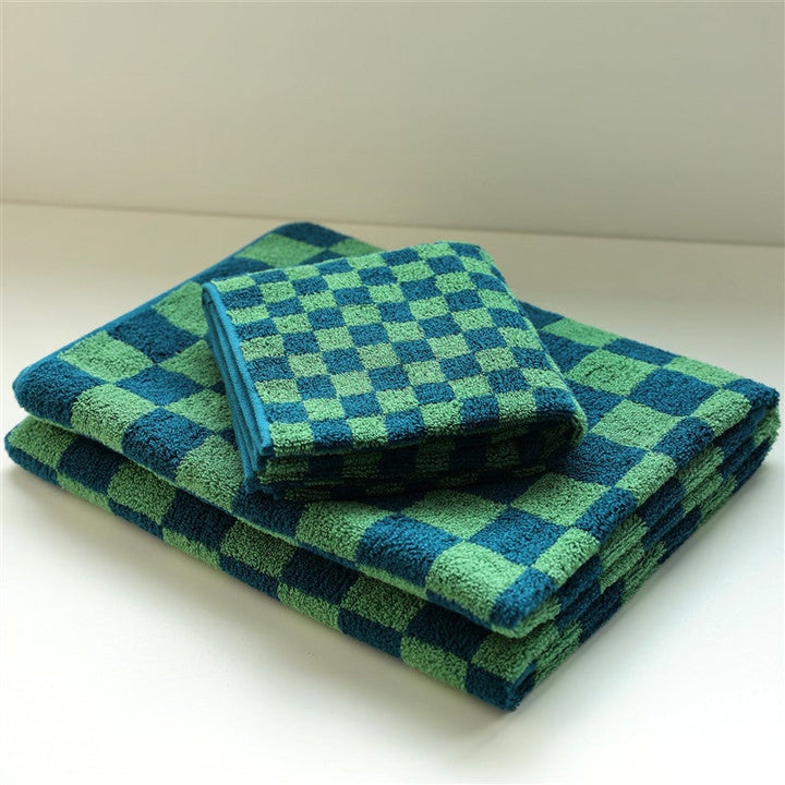 Peacock Checkerboard Towel -Towel- Delicors
