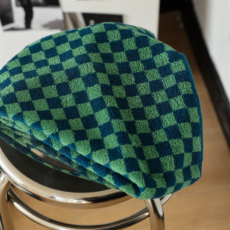 Peacock Checkerboard Towel -Towel- Delicors