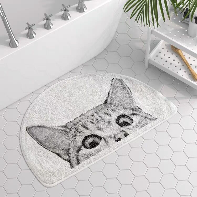 Peeping Kitty Bath Mat -Bath Mats & Rugs- Delicors