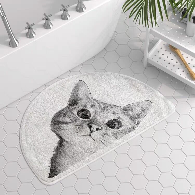 Peeping Kitty Bath Mat -Bath Mats & Rugs- Delicors