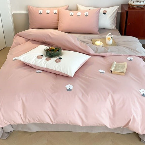 Pink Posey Bedding Set -Bedding- Delicors