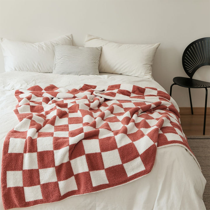 Retro Checkerboard Plus Blanket -Throw- Delicors