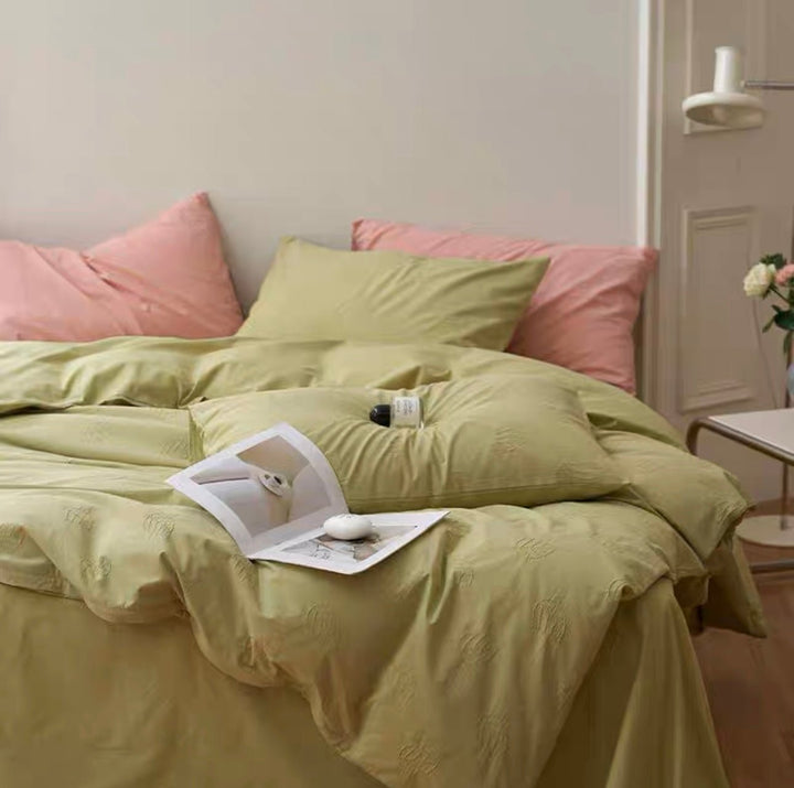 Rose Textured Bedding Set -Bedding- Delicors
