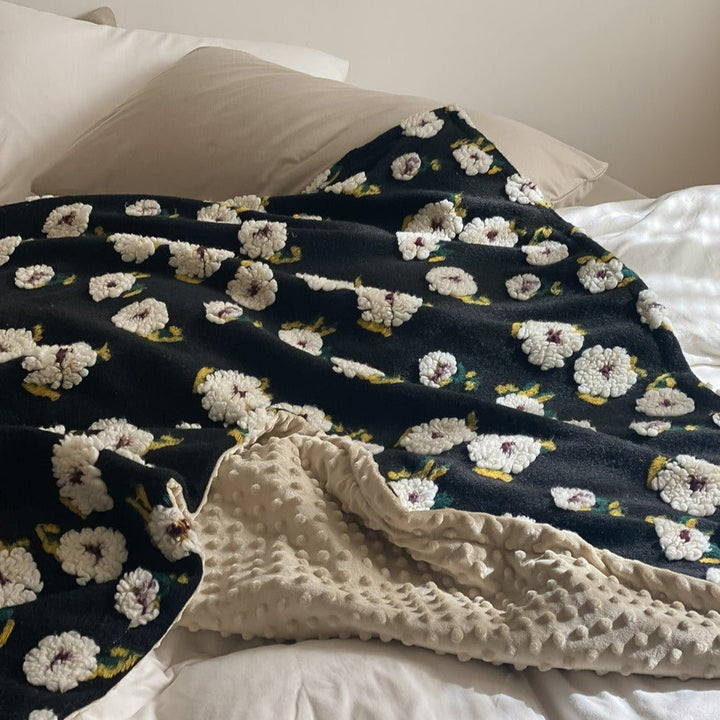 Stitched Floral Blanket -Throw- Delicors