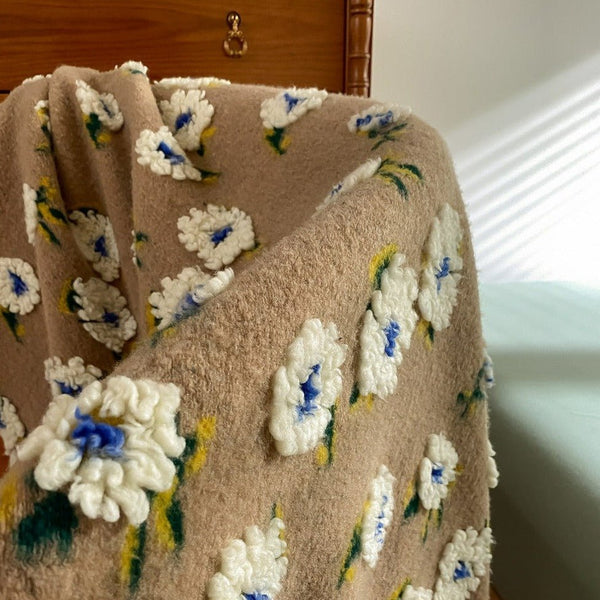 Stitched Floral Blanket -Throw- Delicors