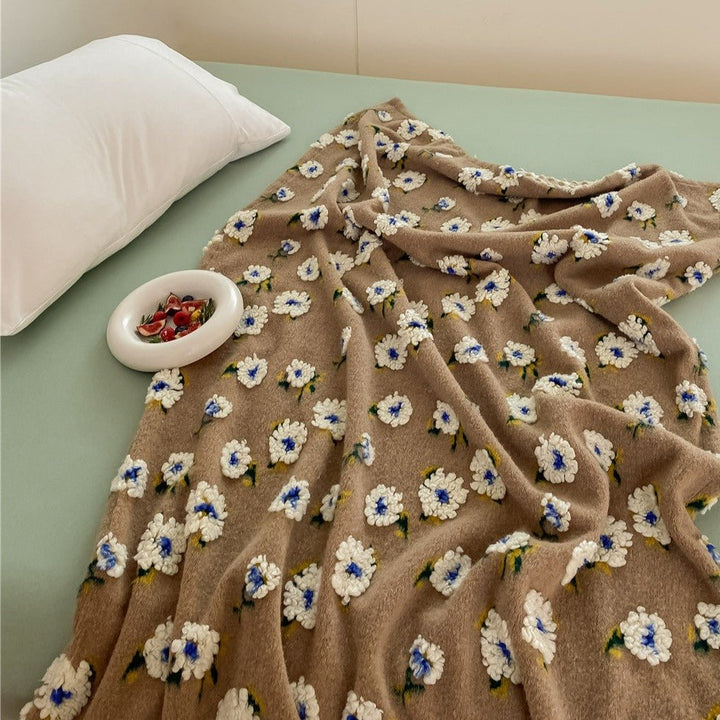 Stitched Floral Blanket -Throw- Delicors