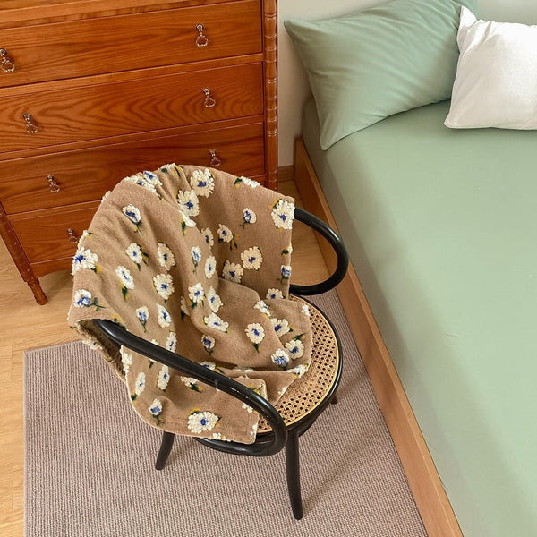 Stitched Floral Blanket -Throw- Delicors