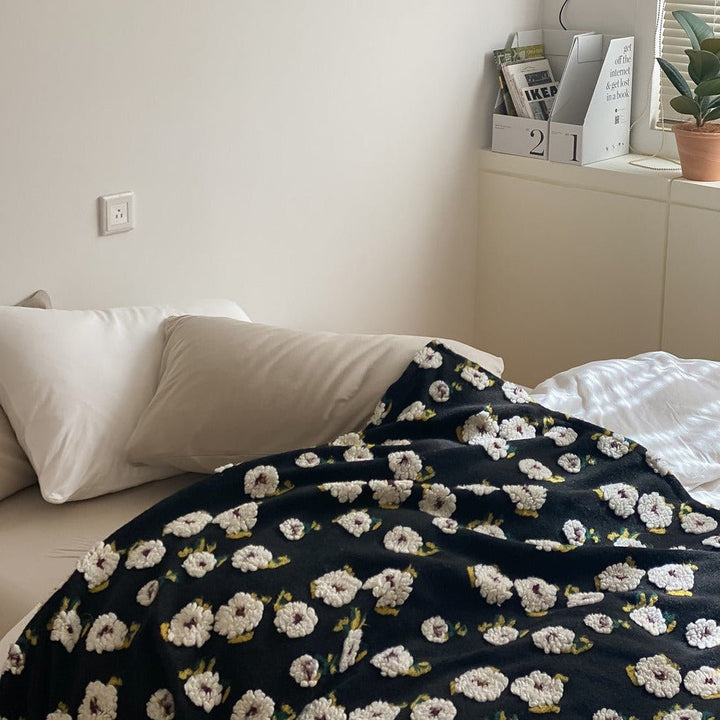 Stitched Floral Blanket -Throw- Delicors