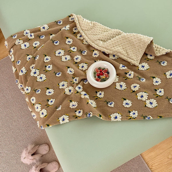 Stitched Floral Blanket -Throw- Delicors