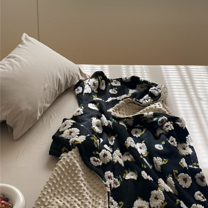 Stitched Floral Blanket -Throw- Delicors