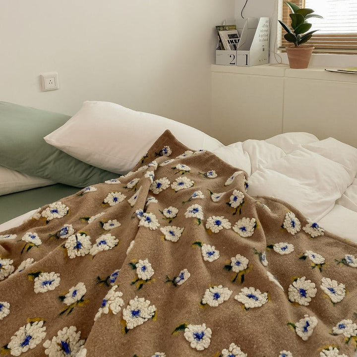 Stitched Floral Blanket -Throw- Delicors