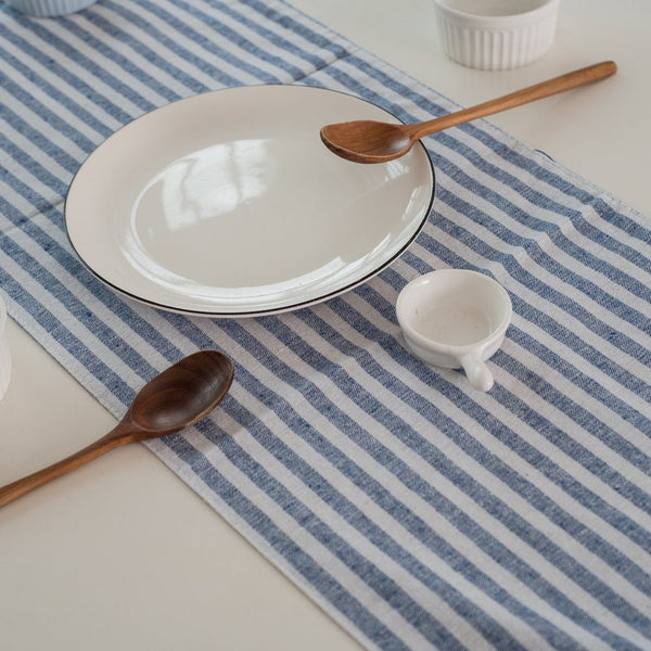 Striped Tassel Table Runner -Table Runner- Delicors