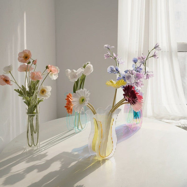 Tulip Transparent Acrylic Vase Collection -- Delicors