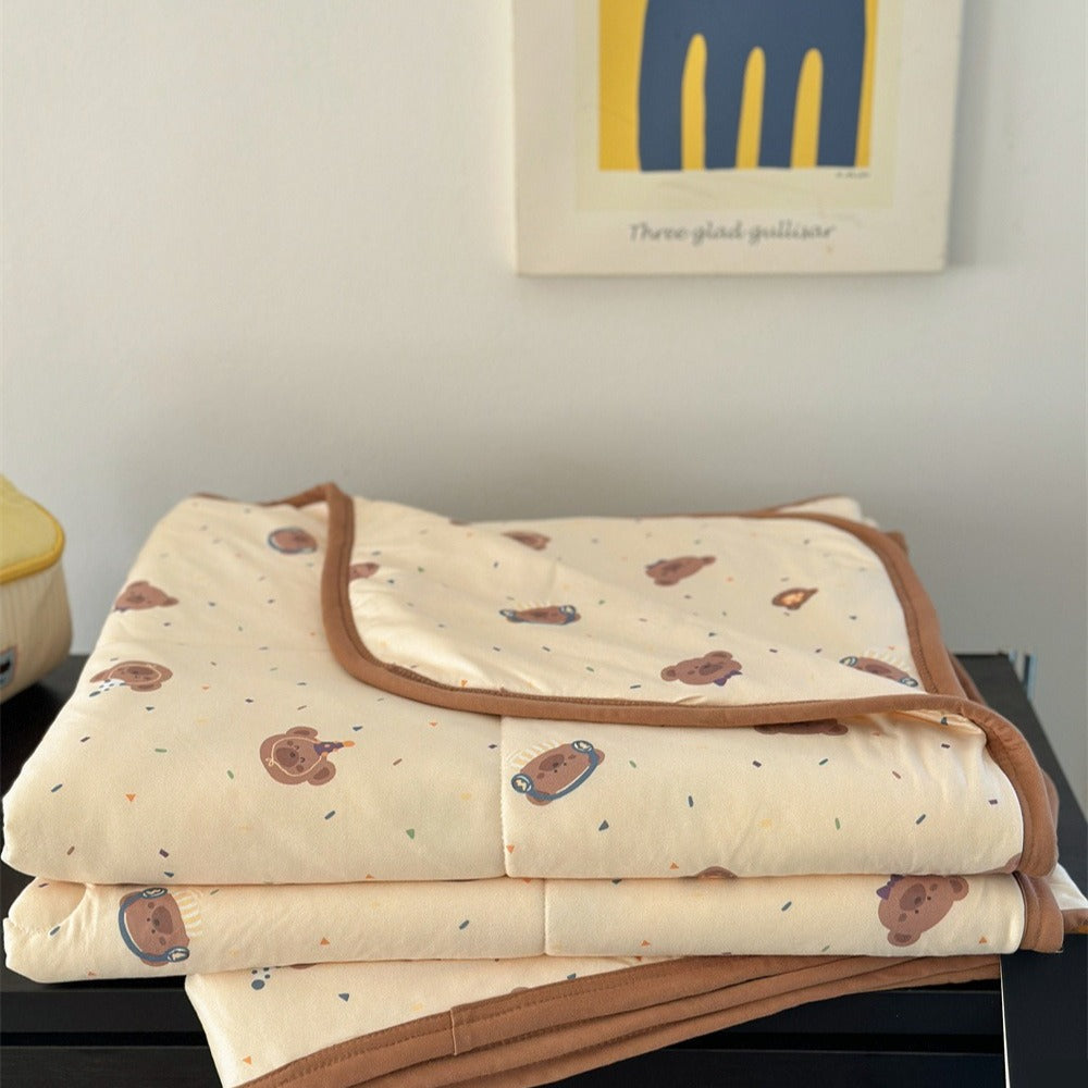 Brown Bear Summer Quilted Blanket