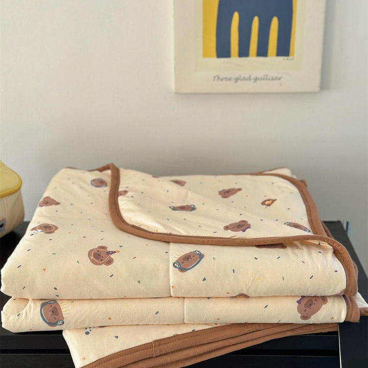Brown Bear Summer Quilted Blanket