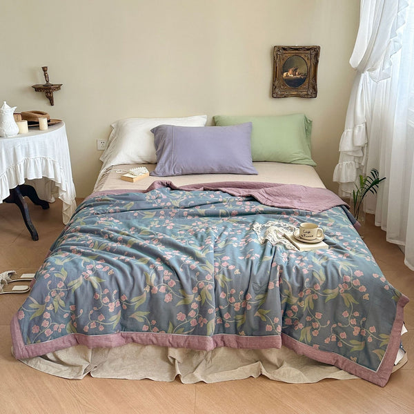 Bellflower Summer Quilted Blanket