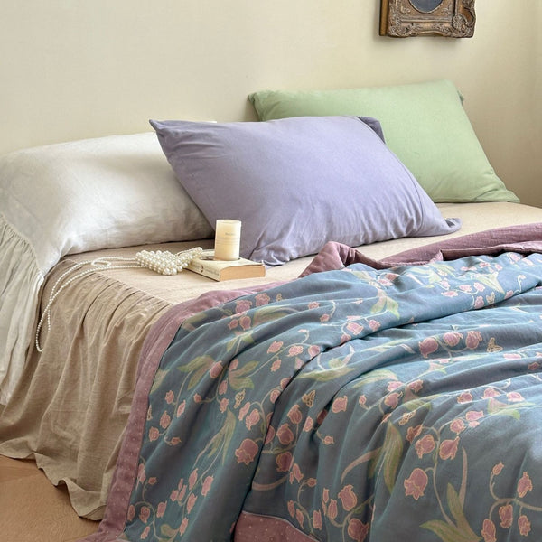Bellflower Summer Quilted Blanket