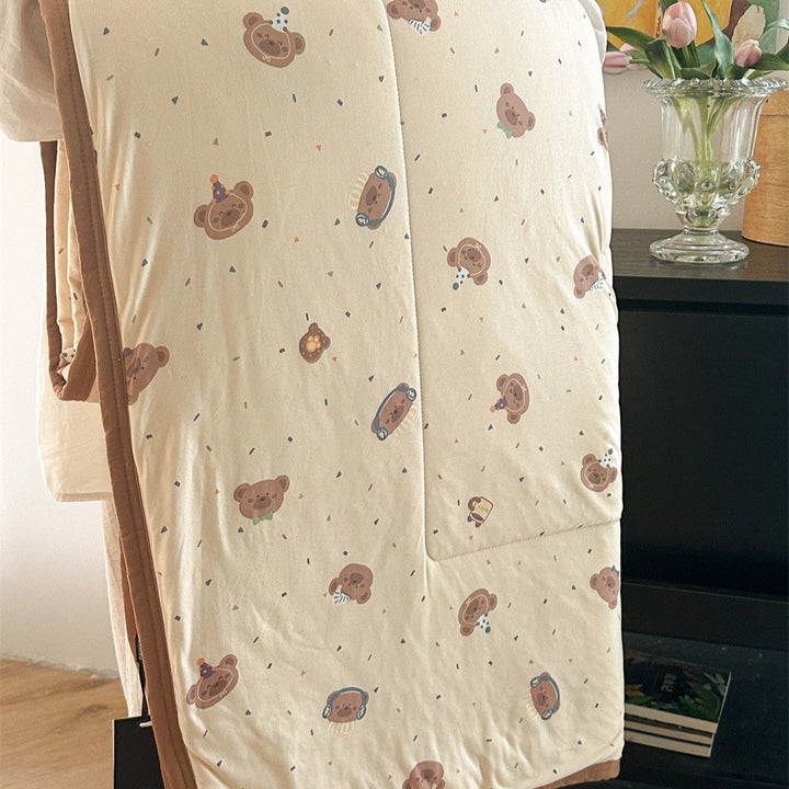 Brown Bear Summer Quilted Blanket