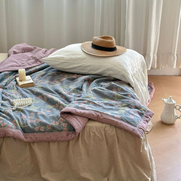 Bellflower Summer Quilted Blanket