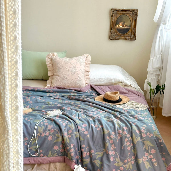 Bellflower Summer Quilted Blanket