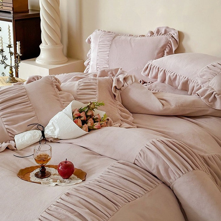 Chateau Ruffle Velvet Bedding Set