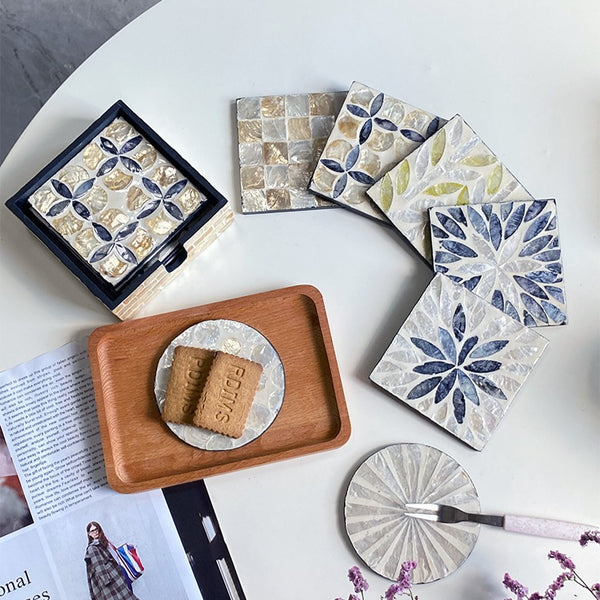 Pearl Shell Coaster Set