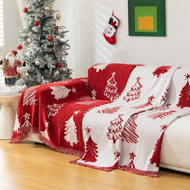 Red Xmas Sofa Cover