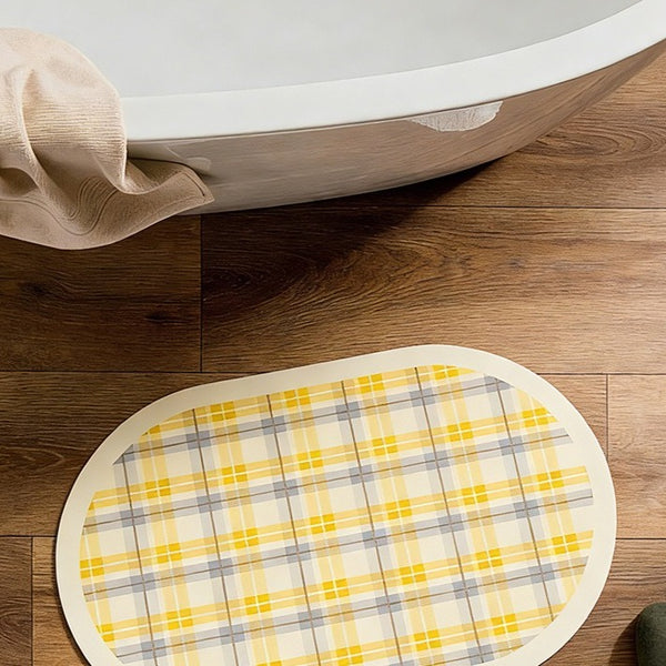 Sunny Gingham Check Bath Mat