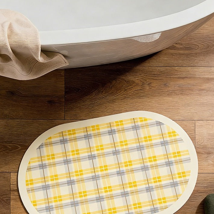 Sunny Gingham Check Bath Mat