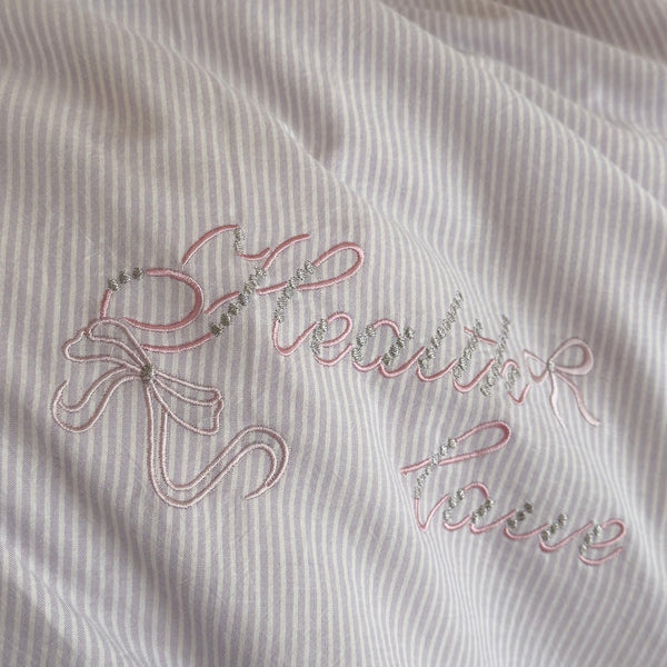 Lavender Ruffle Stripe Bedding Set - FINAL SALE