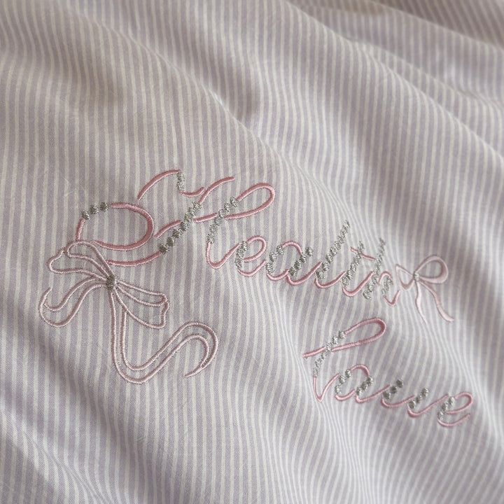 Lavender Ruffle Stripe Bedding Set - FINAL SALE