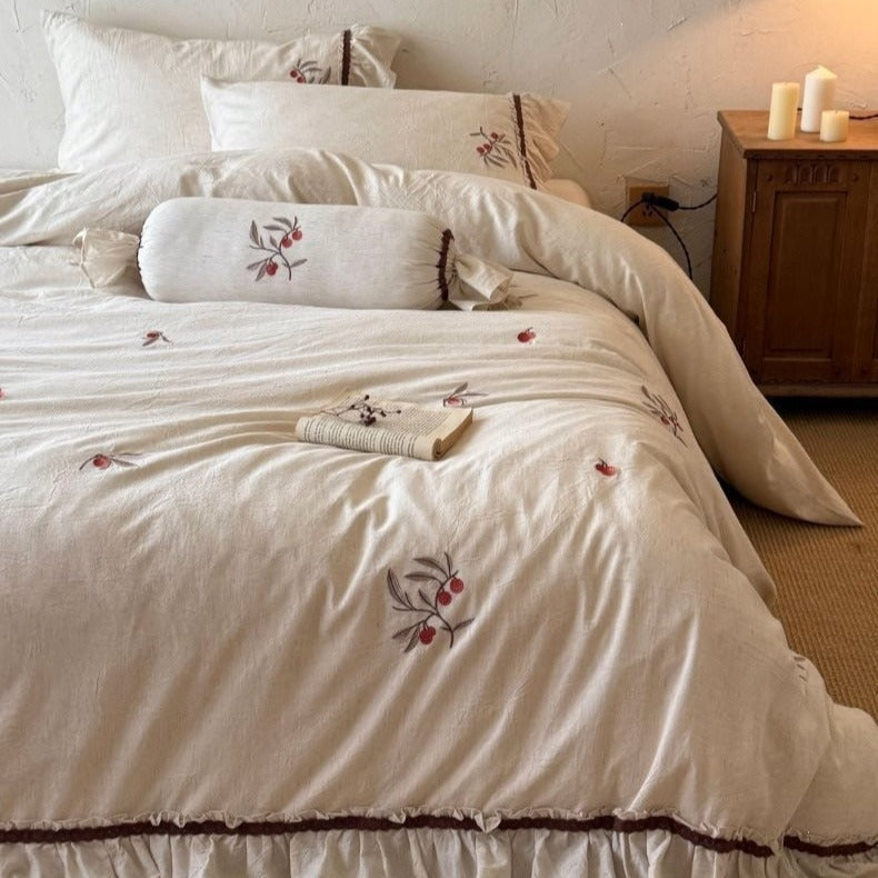 Wild Berry Linen Cotton Bedding Set