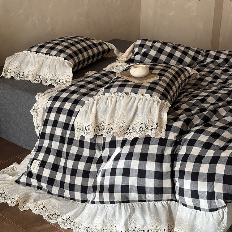 Countryside Lace Checker Bedding Set Collection
