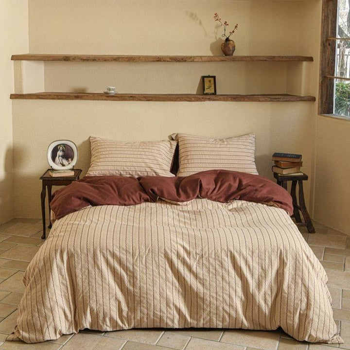 Cosy Farmhouse Stripe Bedding Set