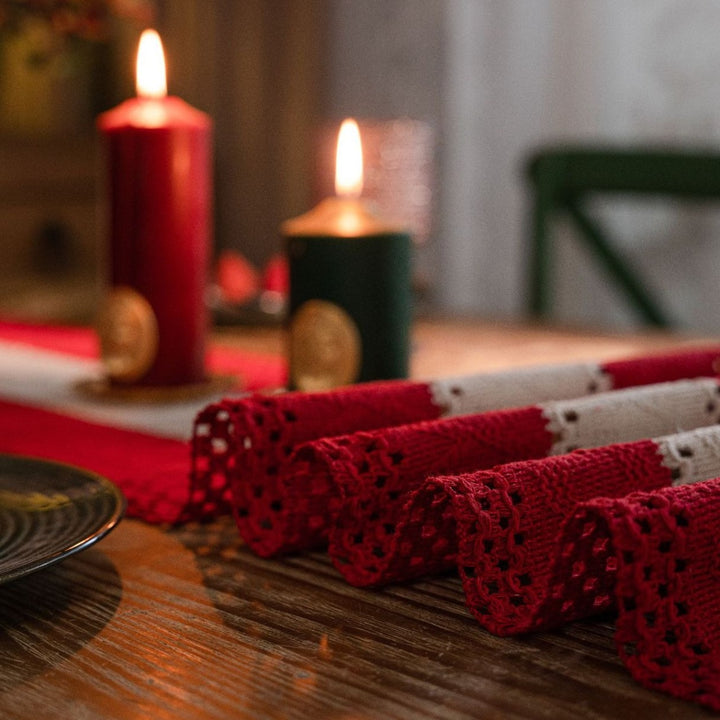 Crimson Stripe Table Runner